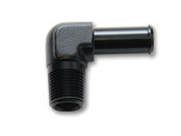 Vibrant 3/8 NPT to 1/2in Barb Straight Fitting 90 Deg Adapter - Aluminum