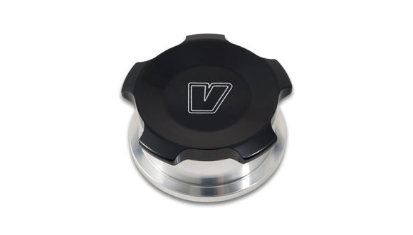 Vibrant 2in OD Aluminum Weld Bungs w/ Anodized Black Aluminum Threaded Cap (incl. O-Ring)