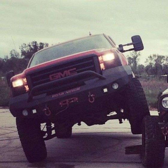 Road Armor 08-10 GMC 2500 Stealth Front Winch Bumper w/Pre-Runner Guard - Tex Blk