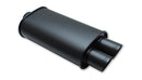 Vibrant StreetPower FLAT BLACK Oval Muffler with Dual 3in Outlet - 3in inlet I.D.-1