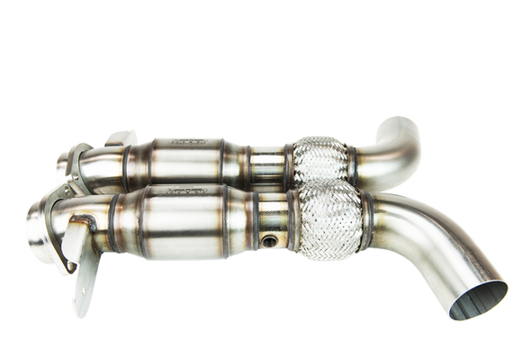 Kooks 3" x 2-3/4" SS Catted X-Pipe. 2015-2020 Shelby GT350. Retains OEM Mufflers.