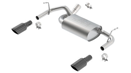 Borla 12-16 Jeep Wrangler 3.6AT/MT 4WD 2+4DR S/ SQ /RL/AC SR 2.5in, 2in Tip 3.5 sqx8 Black Chrome