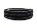 Vibrant -8 AN Two-Tone Black/Blue Nylon Braided Flex Hose (20 foot roll)-1
