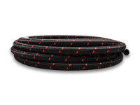 Vibrant -8 AN Two-Tone Black/Red Nylon Braided Flex Hose (5 foot roll)