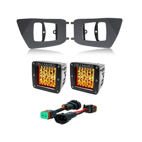 Cali Raised 2012-2015 Toyota Tacoma Led Fog Light Pod Replacements Brackets Kit - W/ 3X2 18 Pods