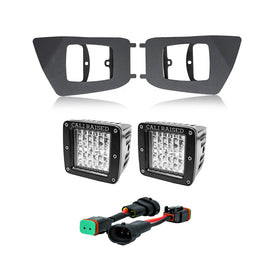 Cali Raised 2012-2015 Toyota Tacoma Fog Light Pod Replacements Brackets Kit - W/ 3X2 18 Amber Pods