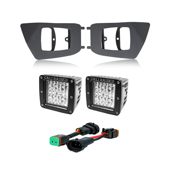 Cali Raised 2012-2015 Toyota Tacoma Fog Light Pod Replacements Brackets Kit - W/ 3X2 18 Amber Pods