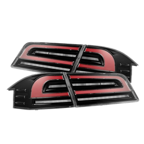 AlphaRex 12-21 Tesla Model S LUXX-Series LED Tail Lights - Black/Red