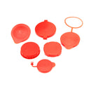 Grimmspeed Engine Bay Reservoir Cap Set Red For Subaru 02-21 WRX/STI/FXT/OBXT/LG-1