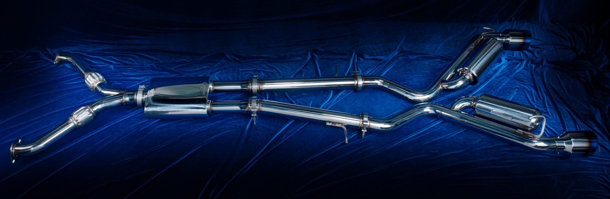 MOTORDYNE 370Z EXHAUST 4.5 BLUE ROLLED TIPS (RWD)