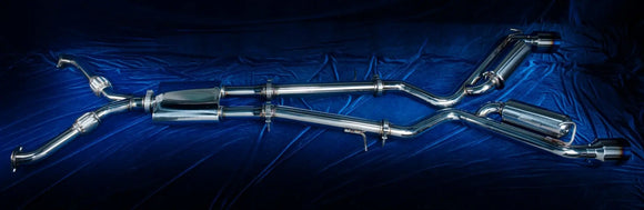 MOTORDYNE 370Z EXHAUST 4.5 BLUE ROLLED TIPS (RWD)