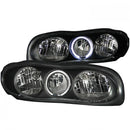 ANZO 1998-2002 Chevrolet Camaro Crystal Headlights w/ Halo Black-1