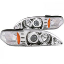ANZO 1994-1998 Ford Mustang Projector Headlights w/ Halo Chrome 1pc-1