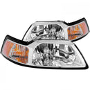 ANZO 1999-2004 Ford Mustang Crystal Headlights Chrome-1