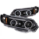 ANZO 2006-2011 Honda Civic Projector Headlights w/ Halo Black (CCFL)-1