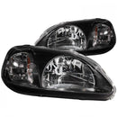 ANZO 1999-2000 Honda Civic Crystal Headlights Black-1