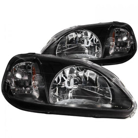 ANZO 1999-2000 Honda Civic Crystal Headlights Black