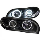 ANZO 1998-2002 Chevrolet Camaro Projector Headlights w/ Halo Black-1