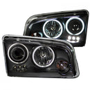 ANZO 2006-2010 Dodge Charger Projector Headlights w/ Halo Chrome (CCFL)-1