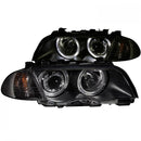 ANZO 1999-2001 BMW 3 Series E46 Projector Headlights w/ Halo Black (CCFL)-1