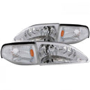 ANZO 1994-1998 Ford Mustang Crystal Headlights Chrome-1