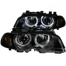 ANZO 2000-2003 BMW 3 Series E46 Projector Headlights w/ Halo Black-1