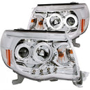 ANZO 2005-2011 Toyota Tacoma Projector Headlights w/ Halos Chrome-1