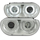 ANZO 2008-2014 Dodge Challenger Projector Headlights w/ Halo Chrome (CCFL)-1