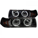ANZO 1992-1998 BMW 3 Series E36 Projector Headlights w/ Halo Black G2 1 pc-1