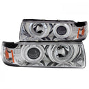 ANZO 1992-1998 BMW 3 Series E36 Projector Headlights w/ Halo Chrome G2 1 pc-1