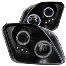 ANZO 1997-2001 Honda Prelude Projector Headlights w/ Halo Black w/ LED-1
