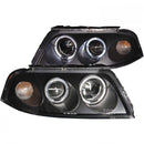 ANZO 2001-2005 Volkswagen Passat Projector Headlights w/ Halo Black-1