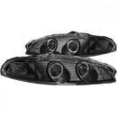 ANZO 1997-1999 Mitsubishi Eclipse Projector Headlights w/ Halo Black G2-1
