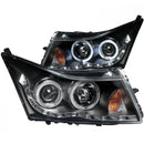 ANZO 2011-2015 Chevrolet Cruze Projector Headlights w/ Halo Black (LED Eyebrow)-1