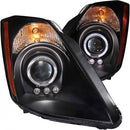 ANZO 2003-2005 Nissan 350Z Projector Headlights w/ Halo Black-1