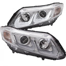 ANZO 2012-2015 Honda Civic Projector Headlights w/ U-Bar Chrome-1