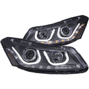 ANZO 2008-2012 Honda Accord Projector Headlights w/ U-Bar Black-1
