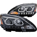 ANZO 2013-2015 Nissan Sentra Projector Headlights w/ U-Bar Black-1