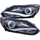 ANZO 2012-2014 Ford Focus Projector Headlights w/ Plank Style Design Black-1