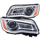 ANZO 2011-2014 Chrysler 300 Projector Headlights w/ Plank Style Design Chrome-1