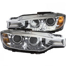ANZO 2012-2015 BMW 3 Series Projector Headlights w/ U-Bar Chrome (HID Compatible)-1