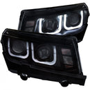 ANZO 2014-2015 Chevrolet Camaro Projector Headlights w/ U-Bar Black-1