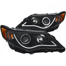ANZO 2012-2013 Toyota Camry Projector Headlights w/ Halo Black-1