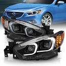 ANZO 2014-2015 Mazda 6 Projector Headlights w/ Plank Style Design Black-1