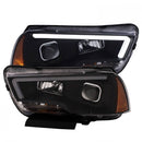 ANZO 11-14 Dodge Charger Projector Headlights w/ Plank Style Design Black-1