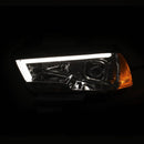 ANZO 11-14 Dodge Charger Projector Headlights w/ Plank Style Design Chrome w/ Amber-2