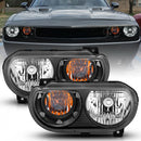 ANZO 2008-2014 Dodge Challenger Crystal Headlights Black-1