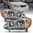 ANZO 2005-2008 Toyota Corolla Crystal Headlight Chrome Amber-1