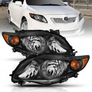 ANZO 2009-2010 Toyota Corolla Crystal Headlight Black Amber-1