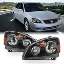 ANZO 2005-2006 Nissan Altima Crystal Headlight 4Door Sedan Black Amber (OE)-1